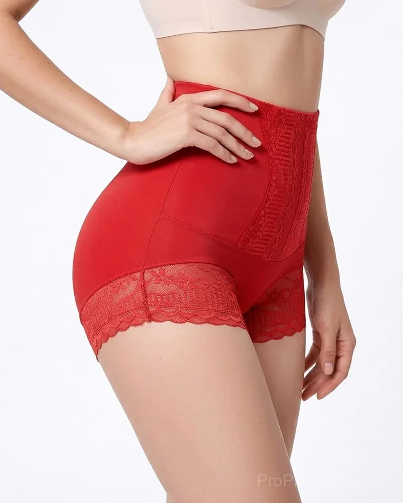 Women’s Lace High-Waisted Tummy Control Butt Lifter Briefs, 3 Pack - View 6