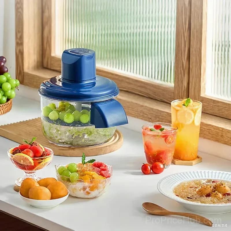 Transparent Electric Fruit & Vegetable Peeler, Blue - View 8