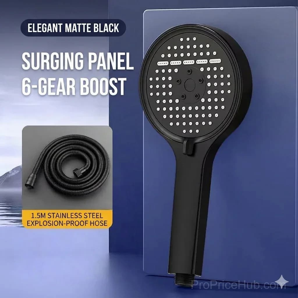 Pressurized Rain Shower Head with 7 Spray Modes - View 9