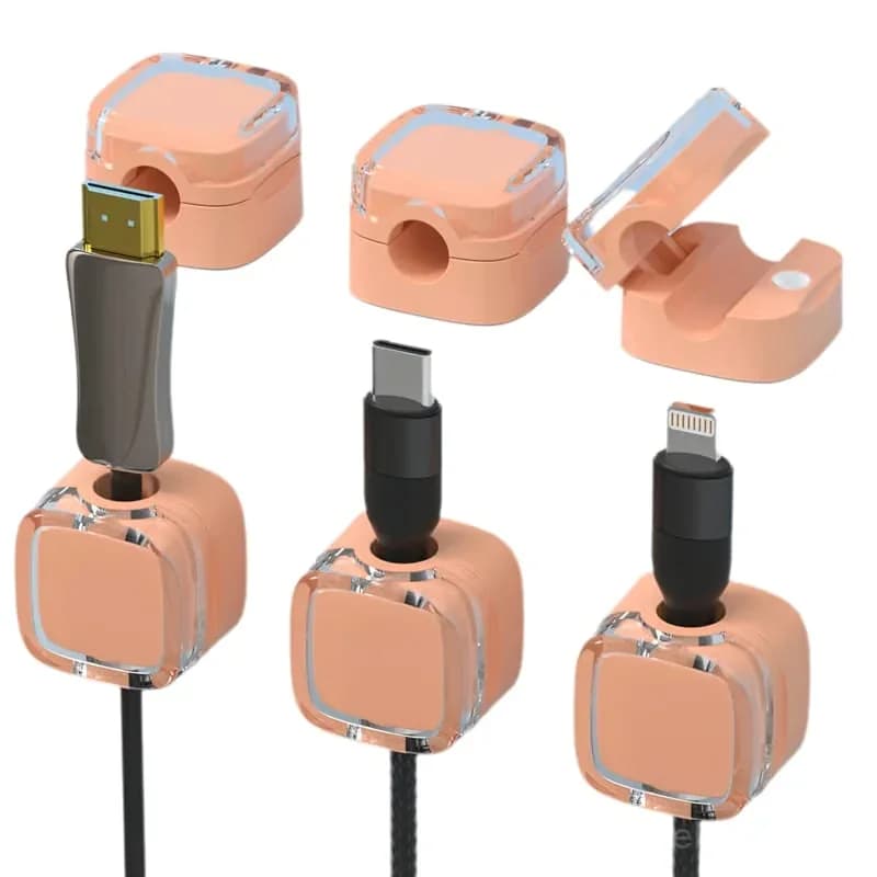 Transparent Magnetic Cable Organizer Clips, Mixed Colors, 6-Pack - View 4