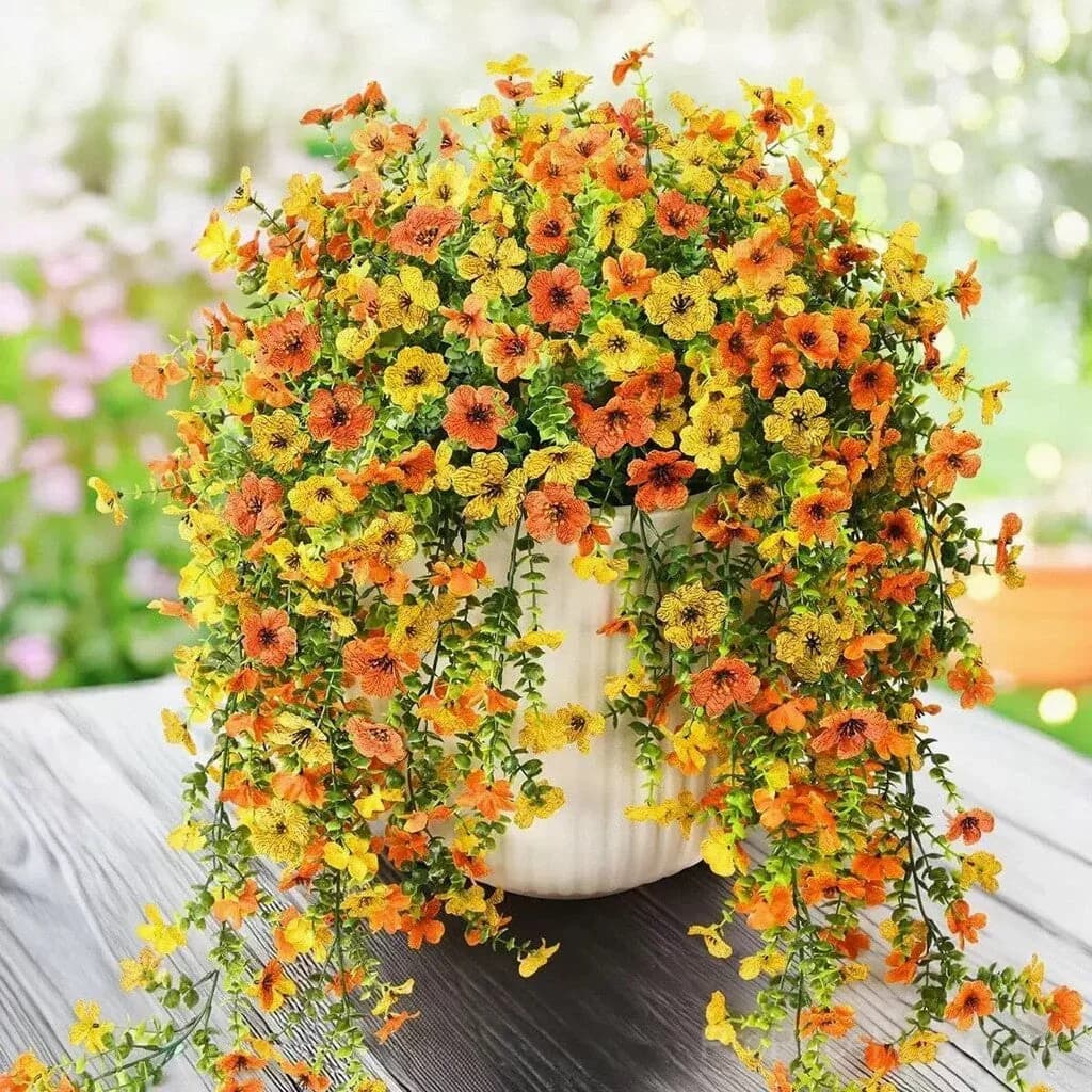 Outdoor Cascading Daisy & Eucalyptus Artificial Flowers, UV Resistant - View 11