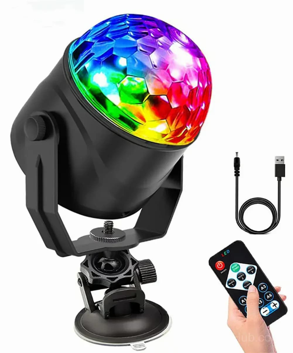 Colorful Rotating LED Disco Ball Party Light - View 2