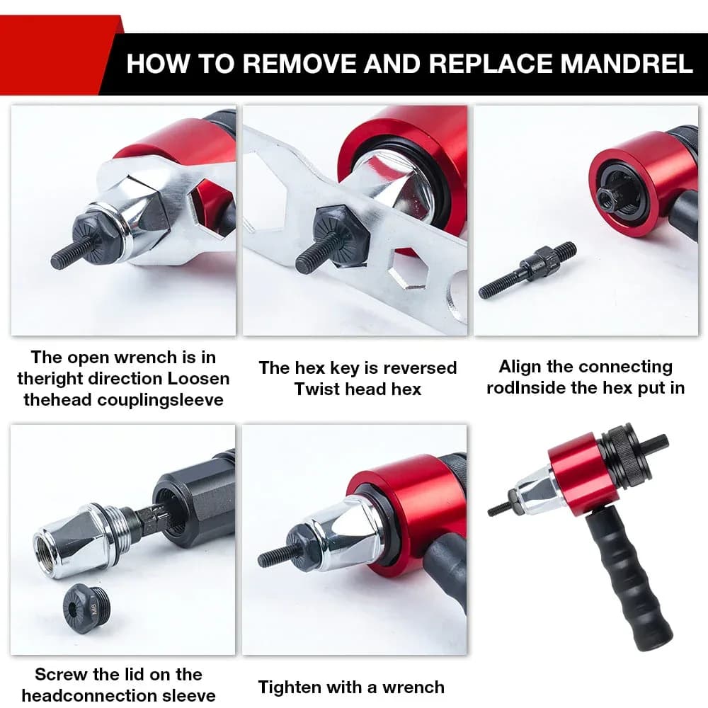 M3-M8 Electric Rivet Gun Adapter Kit - View 3