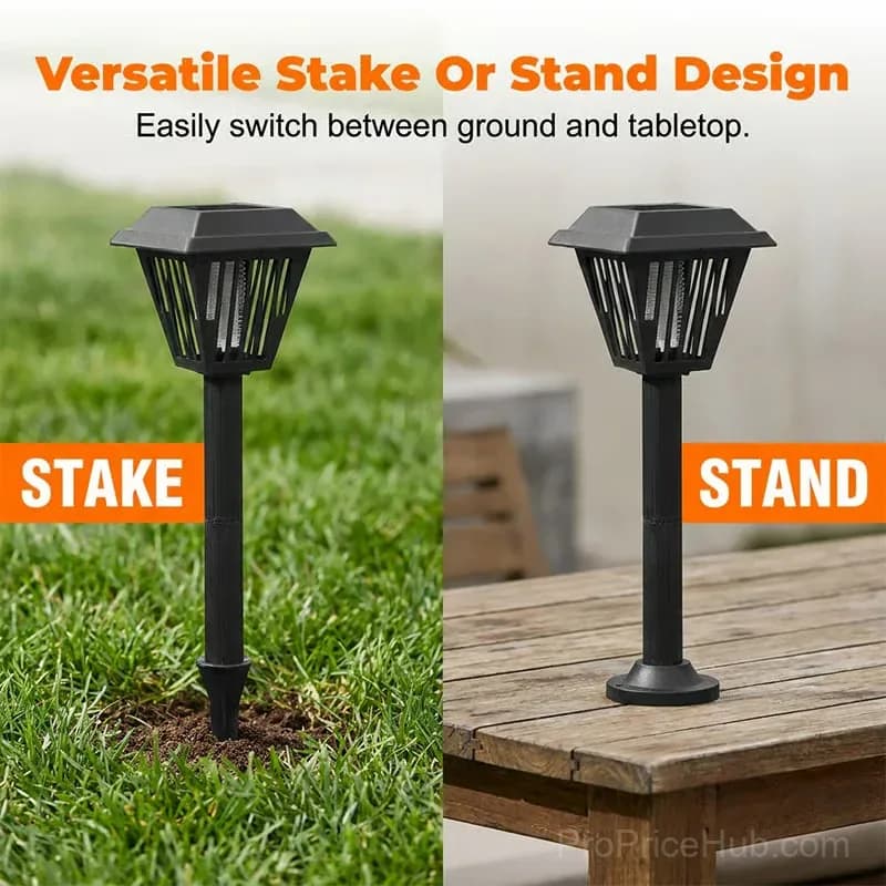 Outdoor Solar Mosquito Killer LED Lamp, Stake/Stand, Black, 1 Pc - View 5
