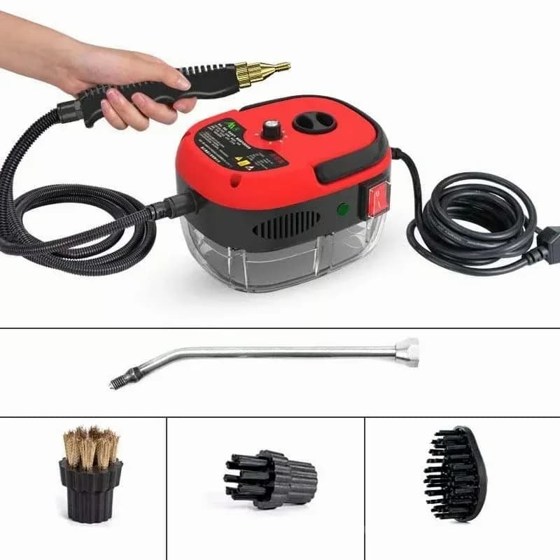 2500W Handheld Pressurized Steam Cleaner, Red Dual Control - View 4