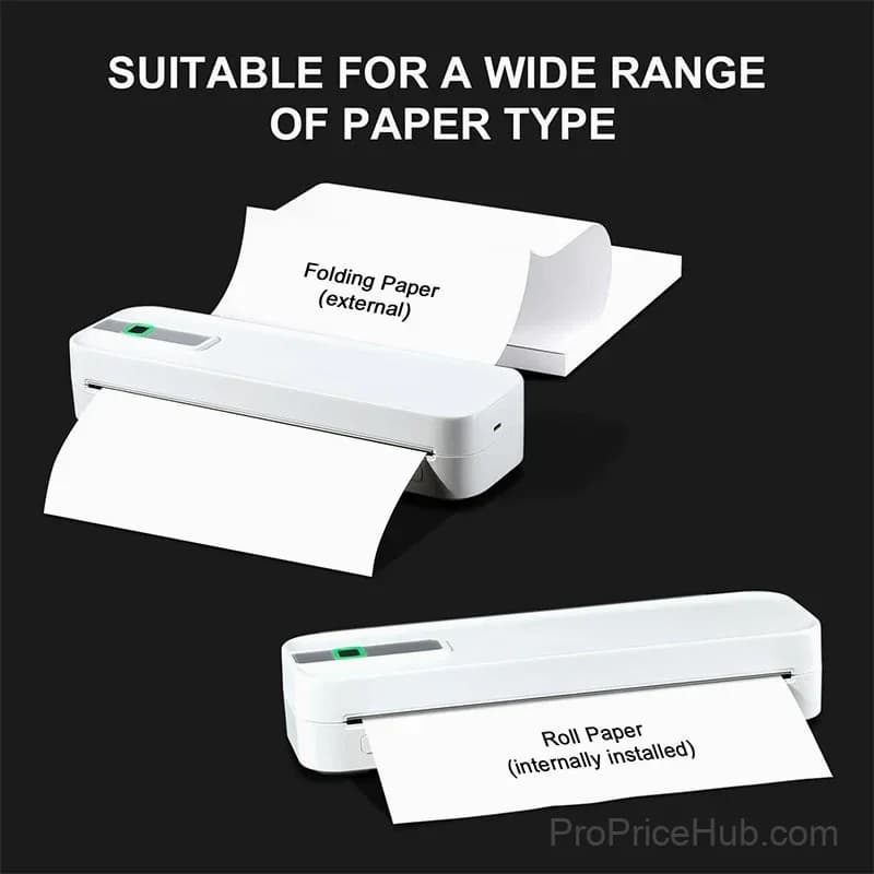 Portable Bluetooth Thermal Printer, White - View 7