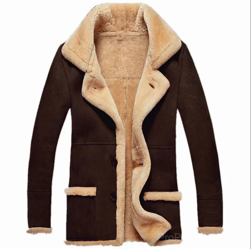 Big & Tall Men's Thickened Plush Lapel Jacket - S-5XL - View 5