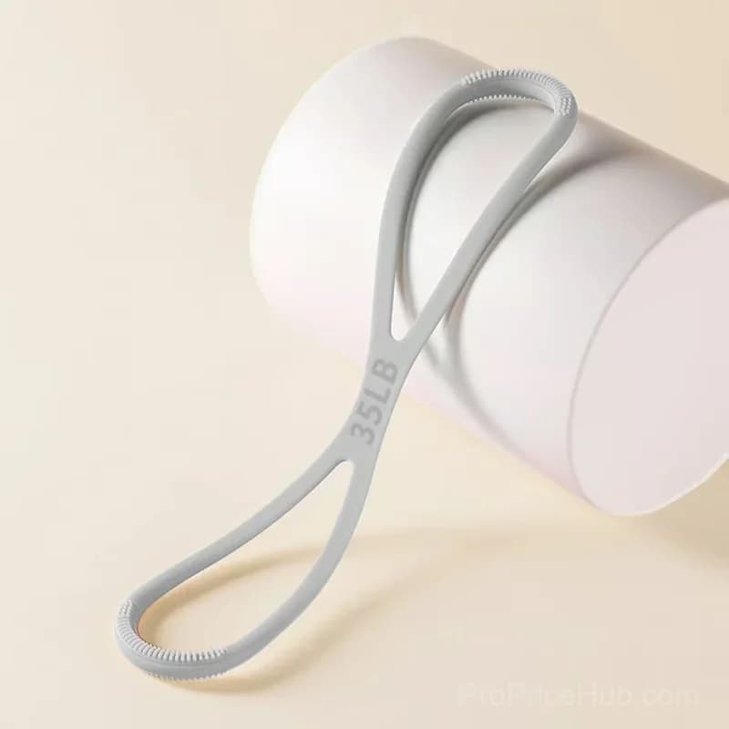 8-Shaped Silicone Resistance Band with Massage Grip, Pink, 15 lb - View 2