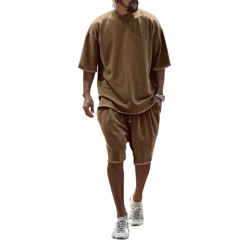 Men's Casual Loose Fit Solid Sports Set - M to 8XL - View 26