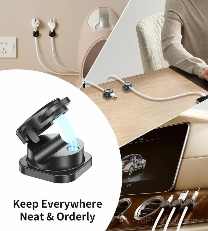 Magnetic Cable Clips, Black, 12-Piece Set - View 9