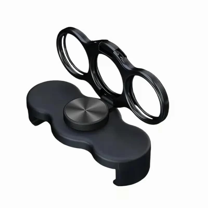 360° Rotatable Dual-Ring Three-Finger Phone Holder, Silver - View 3