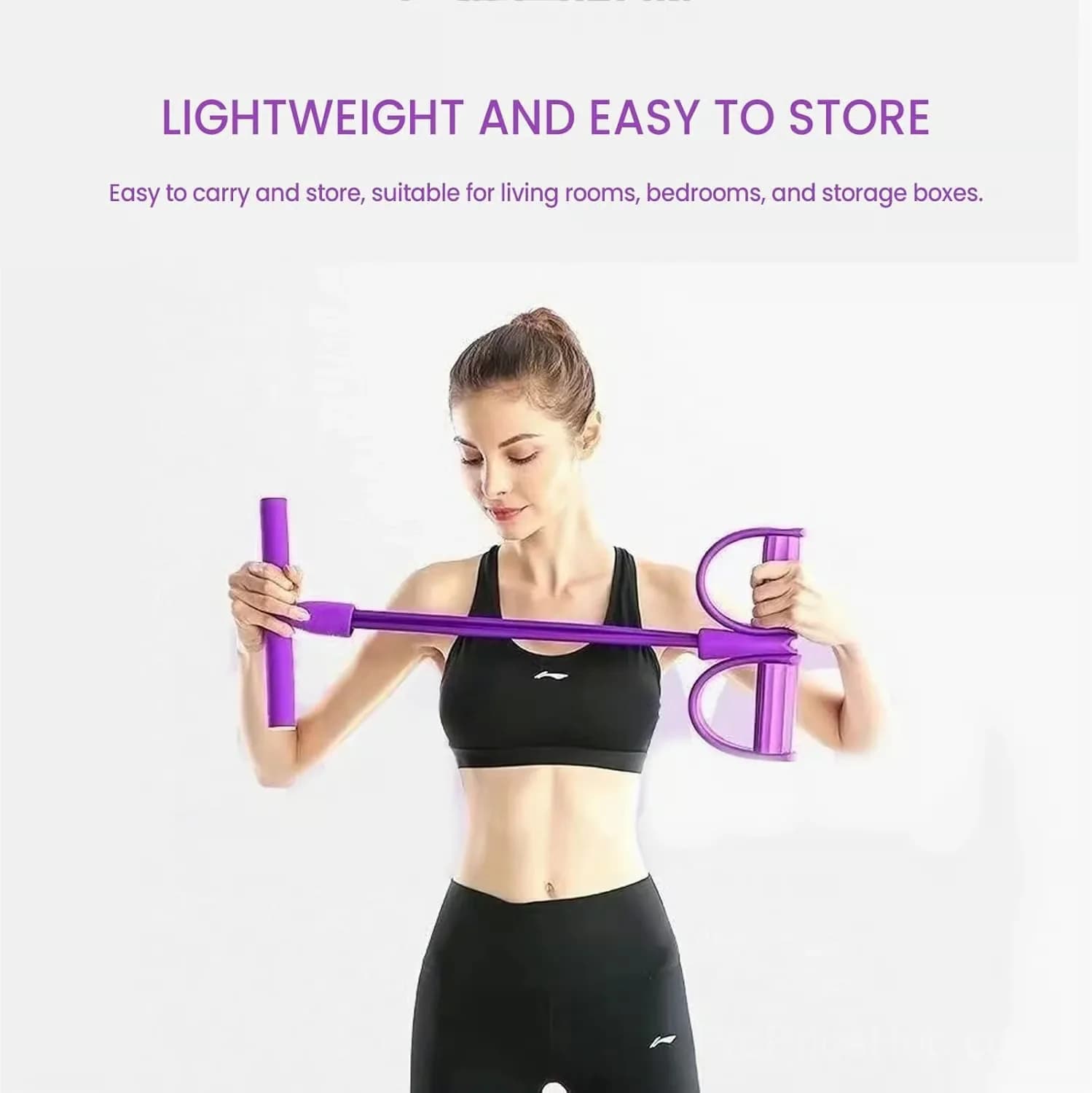 8-Tube Pedal Resistance Exercise Device, Purple - View 7