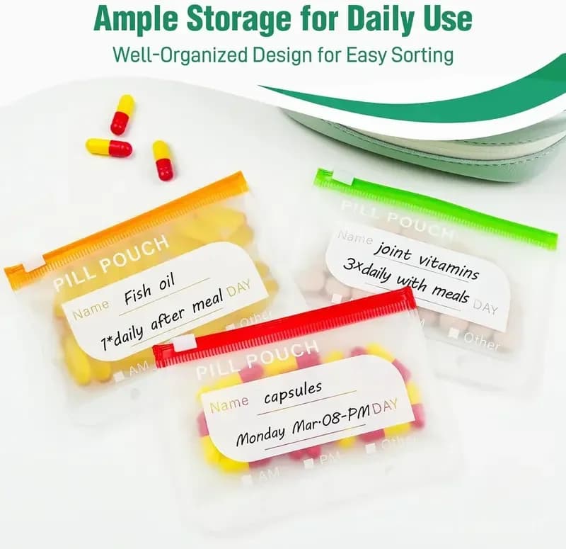 A8 Green Waterproof Pill Case Set, 7-14 Day Medication Organizer - View 7