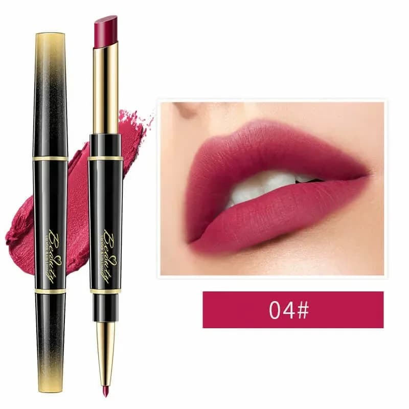 Double-Ended Matte Lip Liner & Lipstick – Waterproof, Non-Fading - View 10