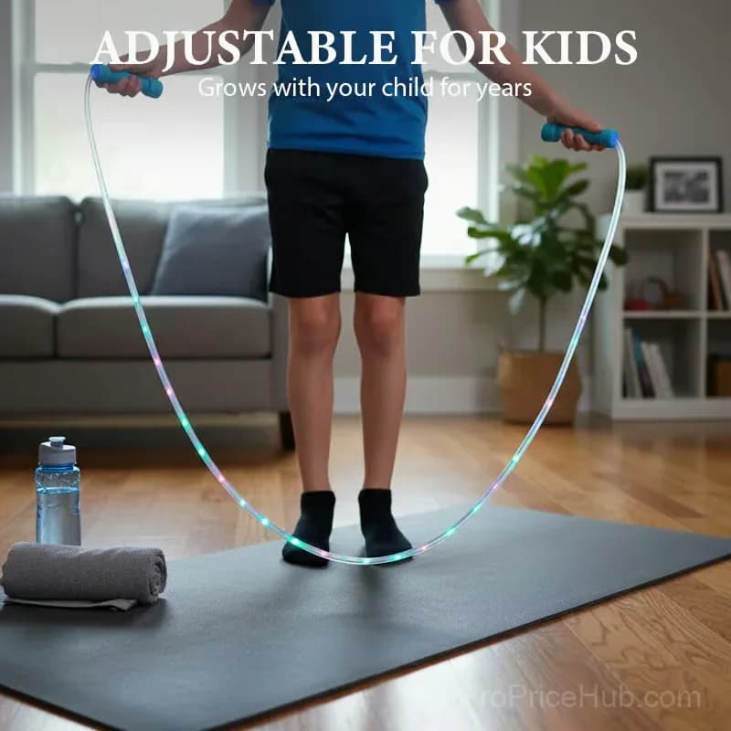 Kids LED Light-Up Jump Rope, Random Color, No Wrist Support - View 4