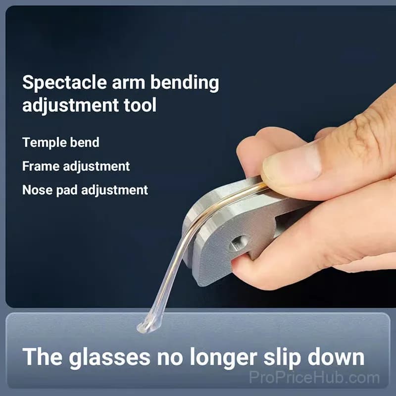 Eyeglass Frame Adjustment Tool, Silver Teardrop Hole - View 3