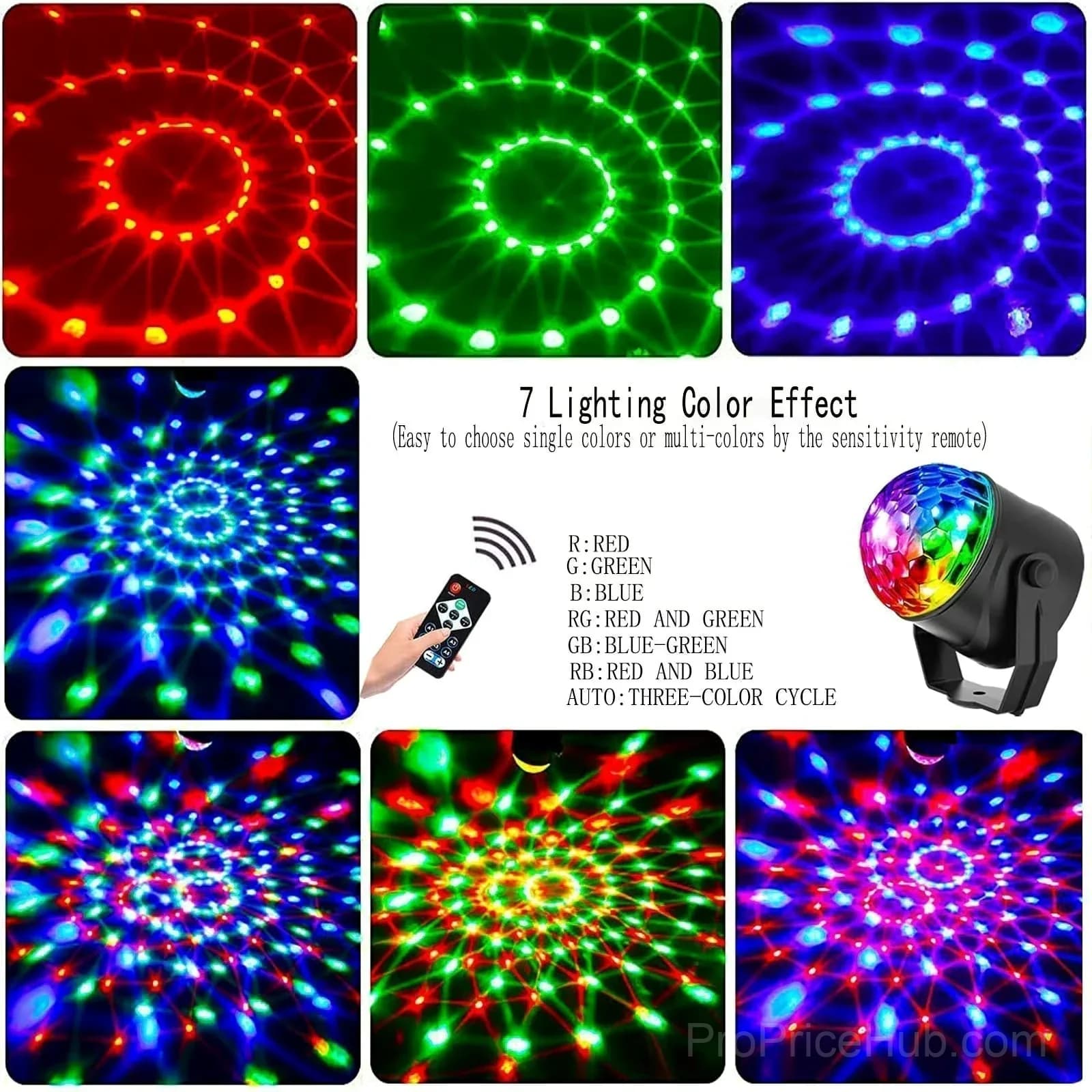 Colorful Rotating LED Disco Ball Party Light - View 5