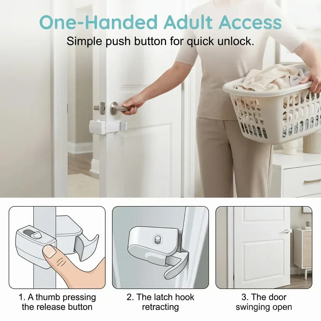 No-Drill Child Safety Door Lock for Home Use - View 3