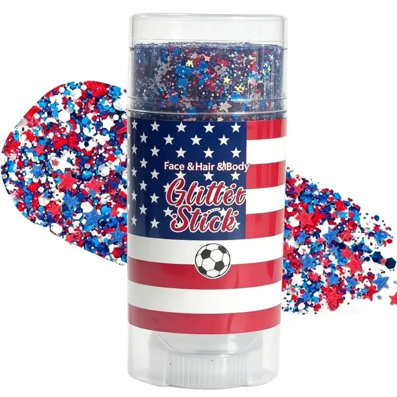 4th of July Glitter Stick - Red White Blue Body Hair Sparkle - View 10