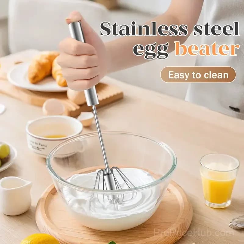 Stainless Steel Hand-Push Rotary Whisk - View 6