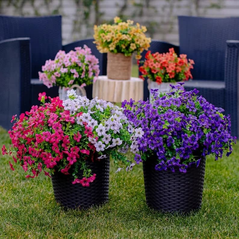 High-Quality Artificial Flowers, 6 Pieces for One Pot, All Colors - View 9