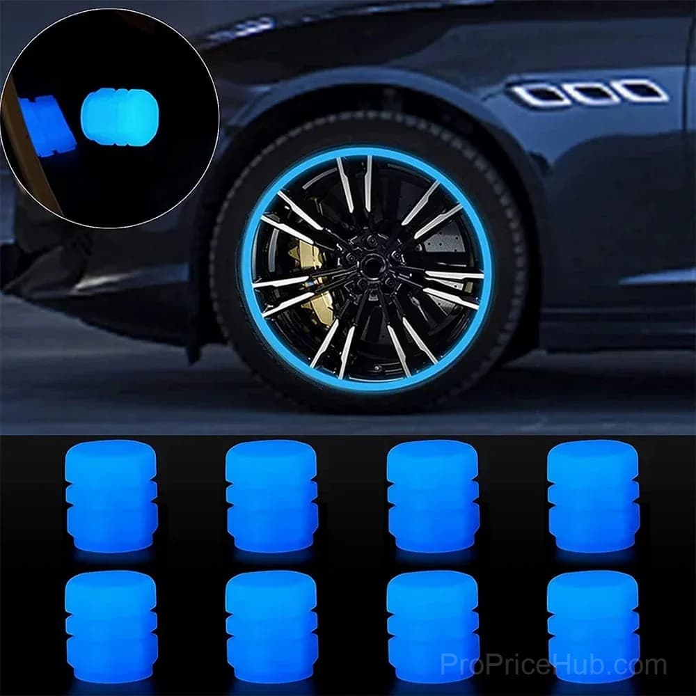 50-Pack Glow-in-the-Dark Tire Valve Caps for Cars - Durable, Easy Install - View 3
