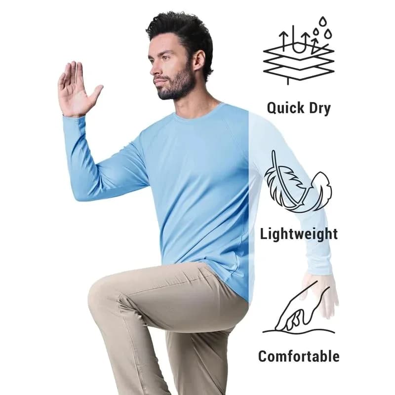 Men's UPF 50+ Long Sleeve Performance Shirt - Quick Dry, Lightweight, Breathable - View 19