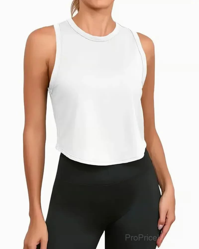 Sporty Cropped Tank Top, Green, US 4 (S) - View 3