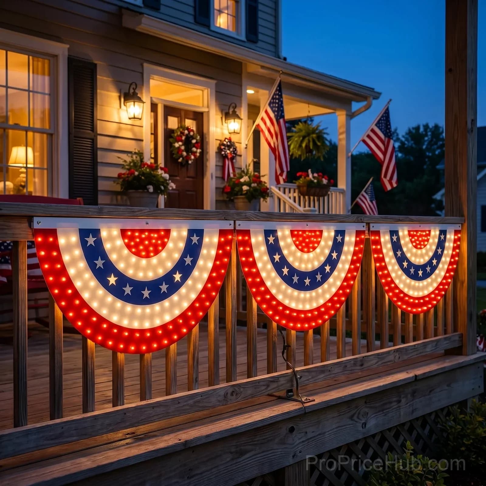 3 x 6 Ft LED Patriotic Bunting Banner for America’s 250th - View 2