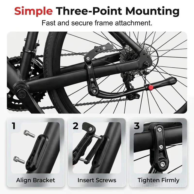 Universal Adjustable Aluminum Alloy Bicycle Side Kickstand - View 4
