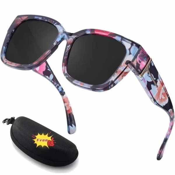 Polarized Fit Over Sunglasses for Women – UV400 Floral Frame - View 12