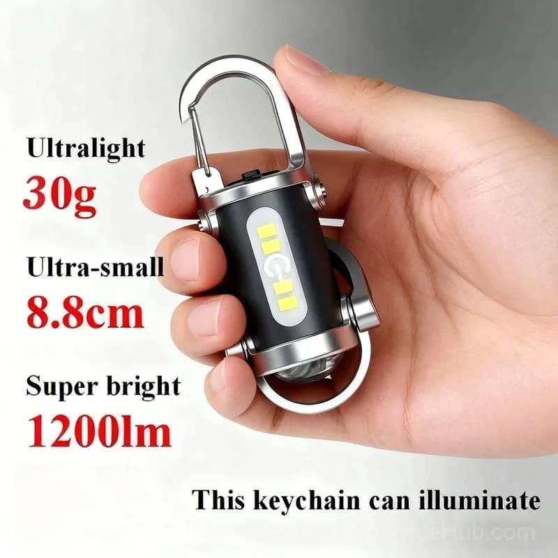 Rechargeable Mini Keychain Flashlight, 800 Lumens, 6 Modes - View 4