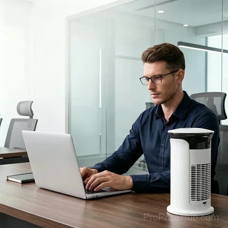 3-in-1 Desktop Air Cooler Fan for Personal Cooling, White - View 15