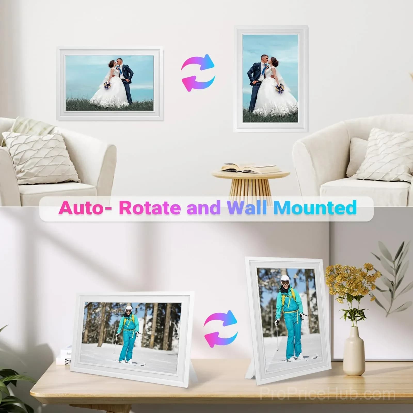 10.1-Inch WiFi Digital Photo Frame with 16GB Storage - View 5