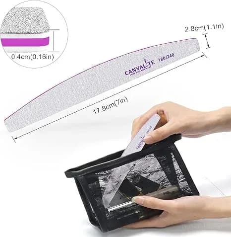 180/240 Grit Nail File - Dual-Sided Sandpaper for Shaping & Nail Art - View 3