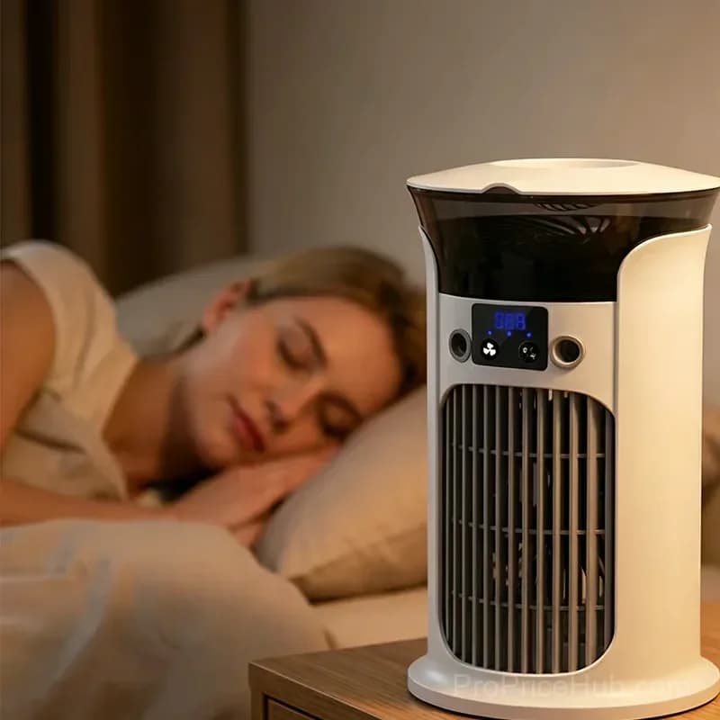 3-in-1 Desktop Air Cooler Fan for Personal Cooling, White - View 17