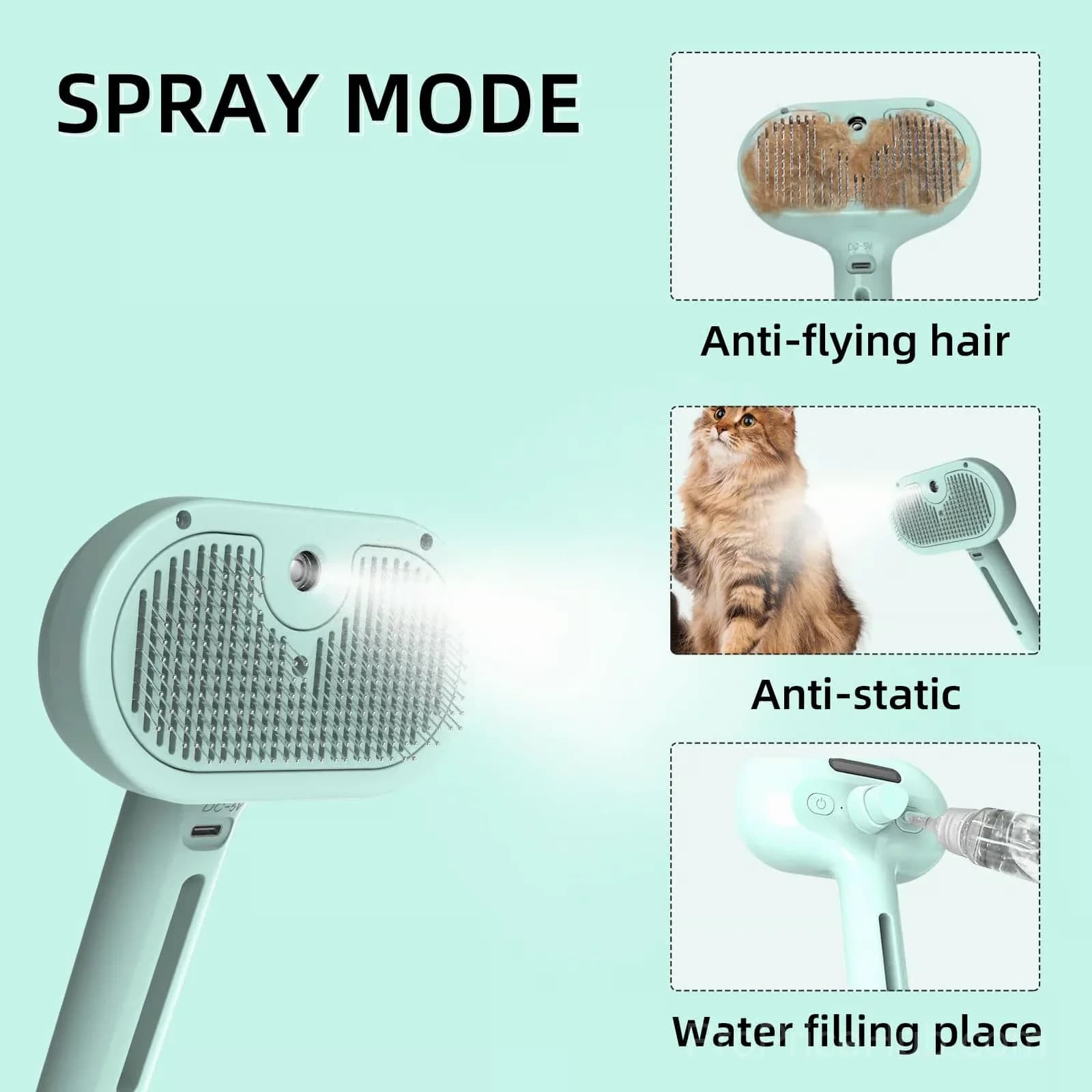 White Pet Spray Hair Removal Comb for Dogs - View 11