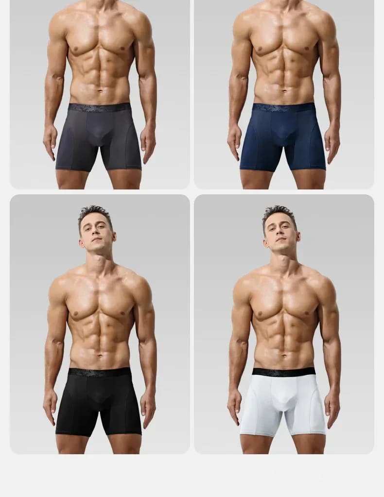Men's Big & Tall Anti-Wear Long Leg Boxer Briefs (L-6XL) - View 11