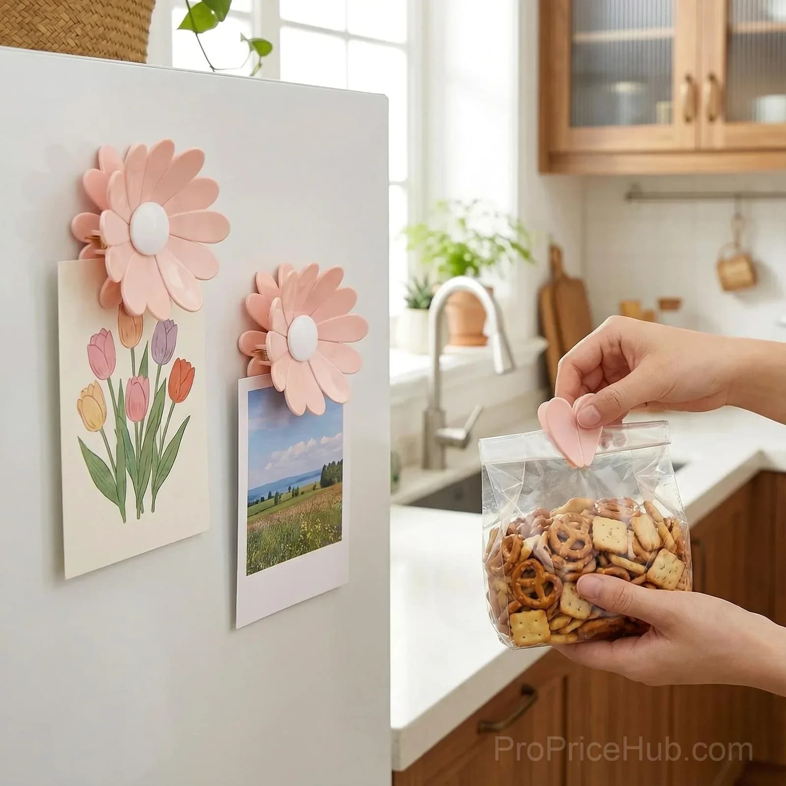 Magnetic Chip Clips for Fridge - 6 Bag Clips + 1 Magnetic Base, Cute Food Sealing Clips - View 24