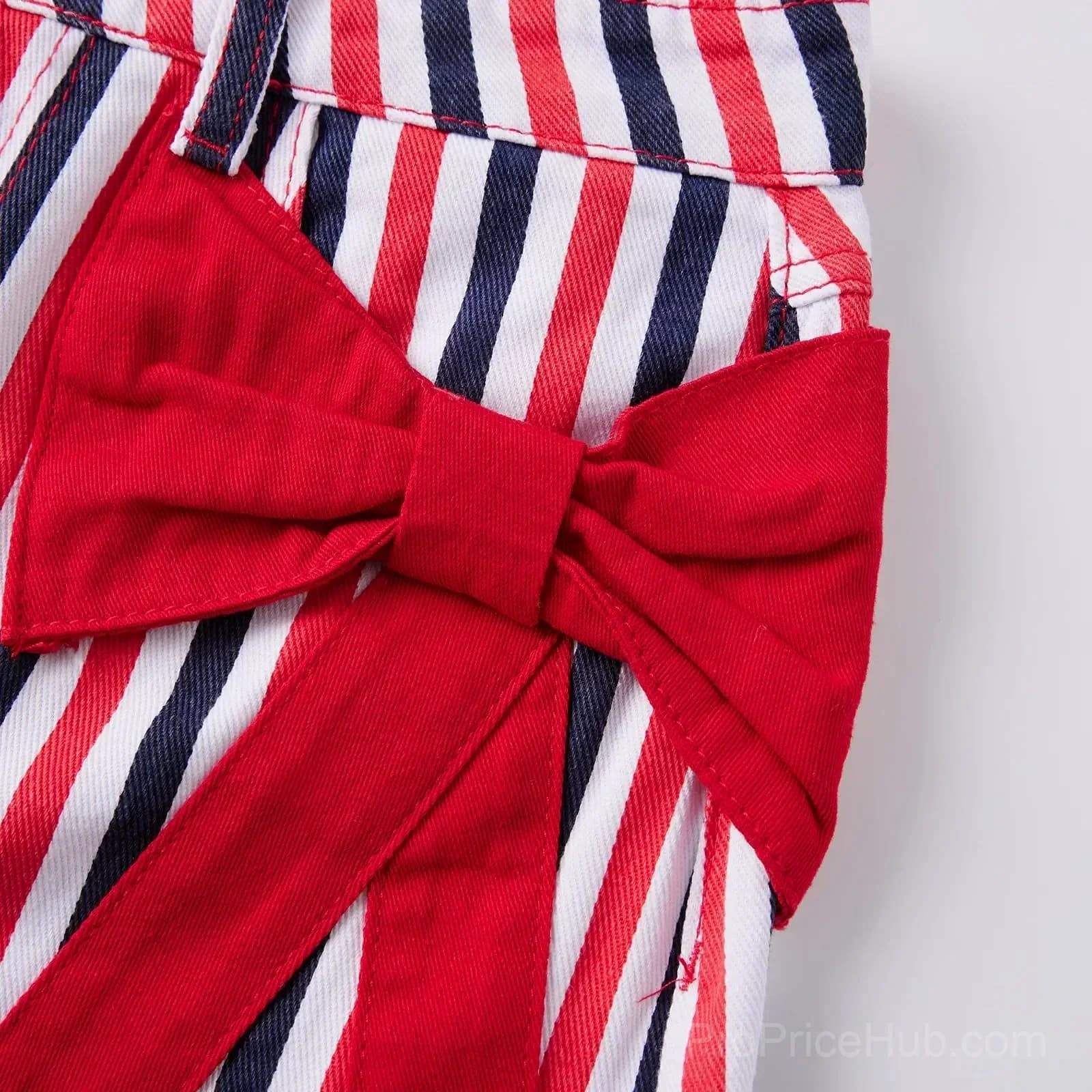 Women's Patriotic Red White Blue Striped Mini Skirt - View 7