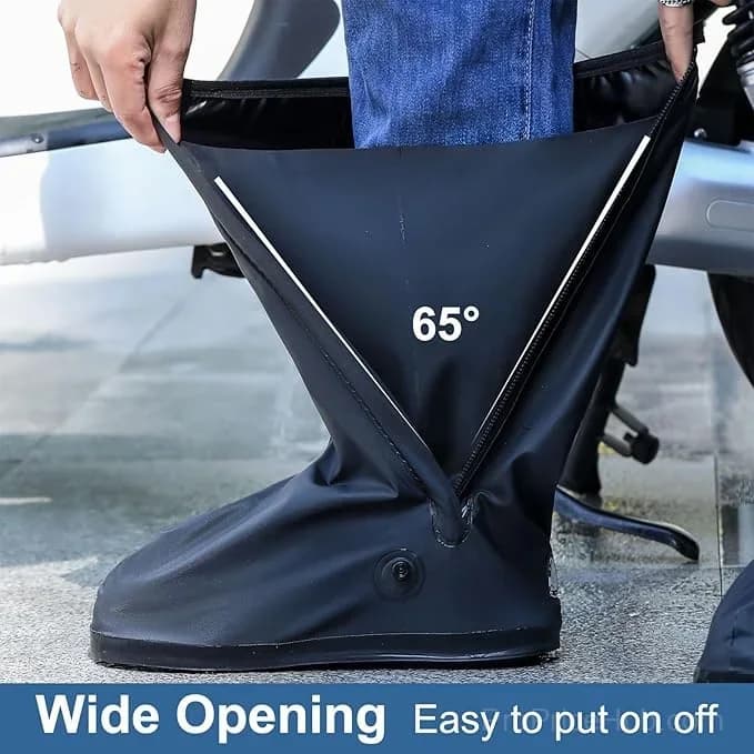 Unisex Heavy-Duty Waterproof Rain Boots with Non-Slip Zippers & Reflective - View 4
