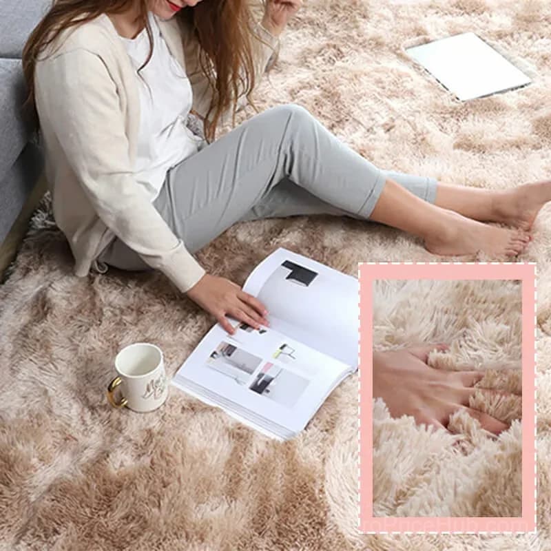 Grey Gradient Plush Floor Mat, 40 x 60 cm - View 4