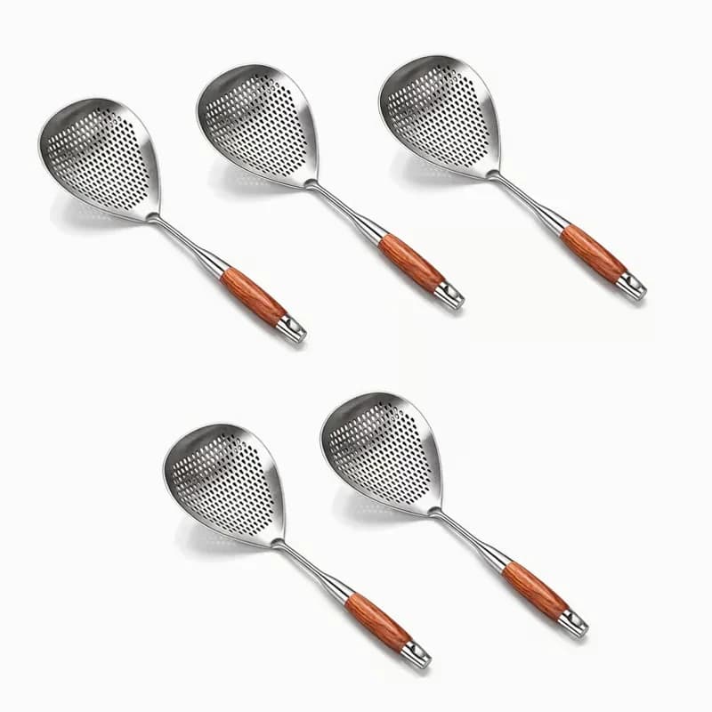 Stainless Steel Skimmer with Wooden Handle, 1-Piece - View 3