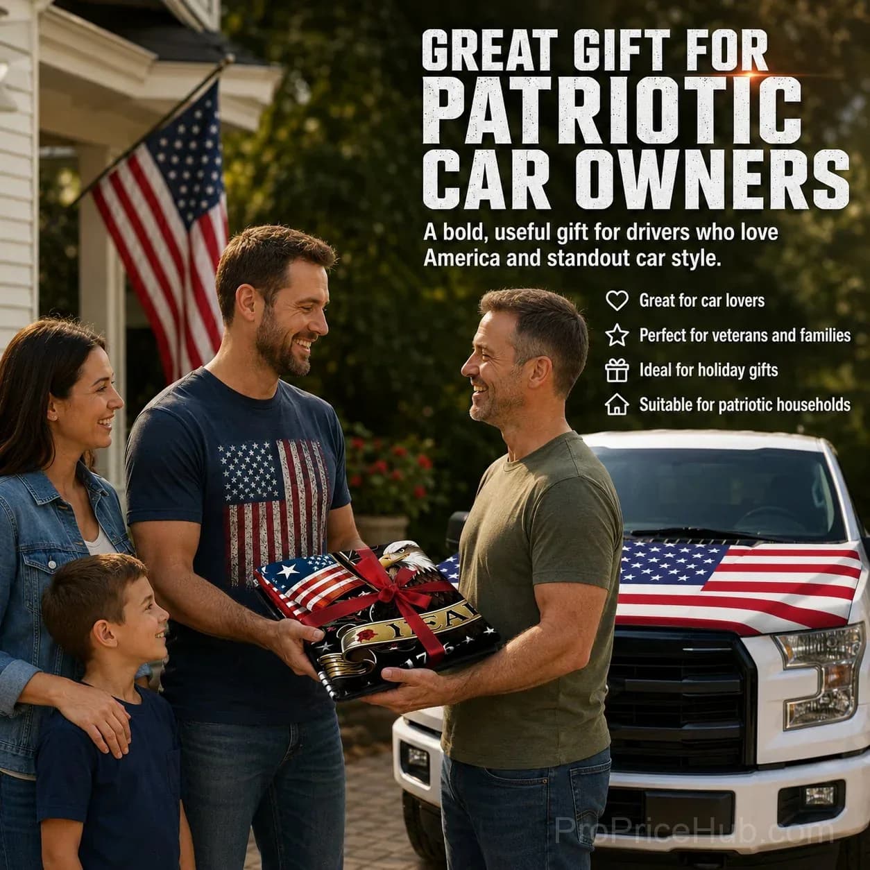 Patriotic American Flag Car Hood Cover - View 8