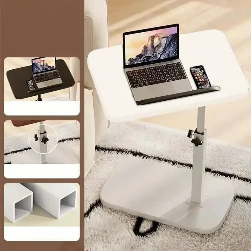C-Shaped Adjustable Flip Side Table, Black-Brown, No Light - View 14
