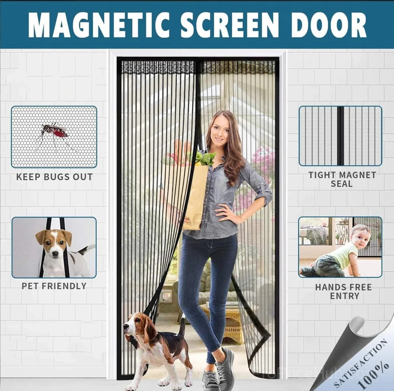 Magnetic Screen Door, Hands-Free Patio Entry - View 10