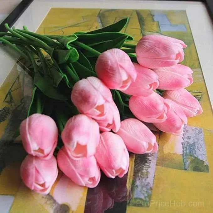 10-Piece UV Resistant Waterproof Faux Tulip Bouquet – Artificial Flowers for Indoor/Outdoor Decor - View 13
