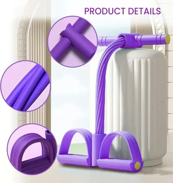 8-Tube Pedal Resistance Exercise Device, Purple - View 9