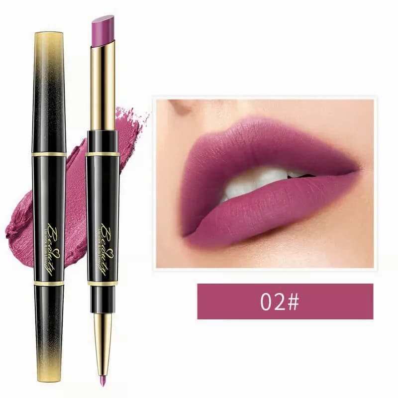 Double-Ended Matte Lip Liner & Lipstick – Waterproof, Non-Fading - View 8