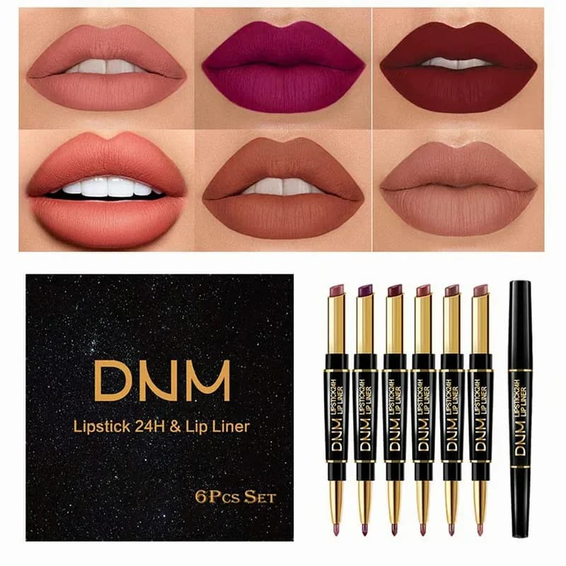 2-in-1 Waterproof Lipstick Lip Liner - #01 Sexy Red - View 2